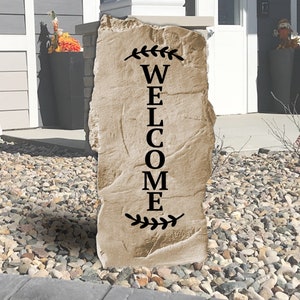 Welcome Stone - Welcome Landscape Rock - Engraved -Garden Stone - House Entry - Yard Decor - Garden Decor - 20" x 11"