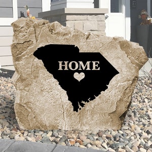 South Carolina Engraved Stone - Engraved - All States Available - Garden Stone - House Entry - Yard Decor - State Sign