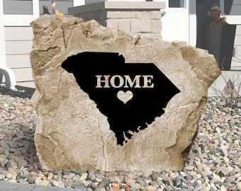 South Carolina Engraved Stone - Engraved - All States Available - Garden Stone - House Entry - Yard Decor - State Sign