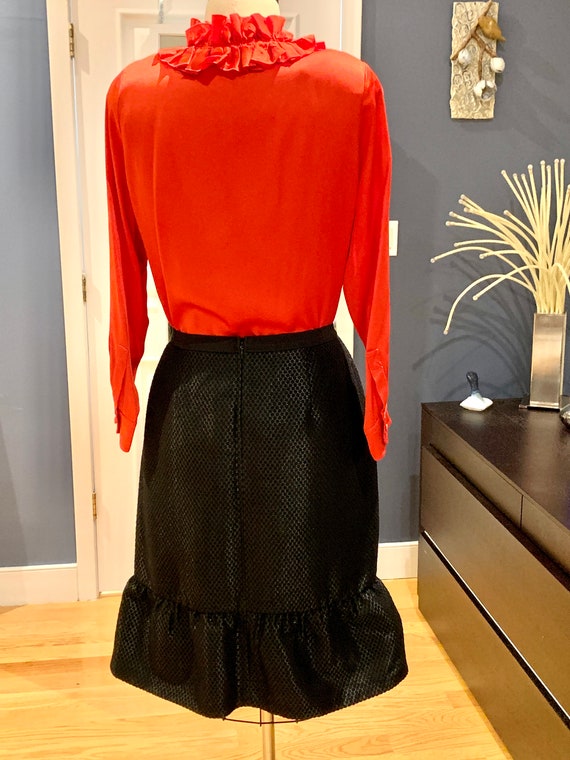 US Size 12 Shimmering Flounce Hem Black Skirt, Br… - image 7