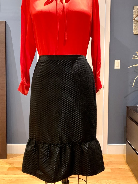 US Size 12 Shimmering Flounce Hem Black Skirt, Br… - image 6