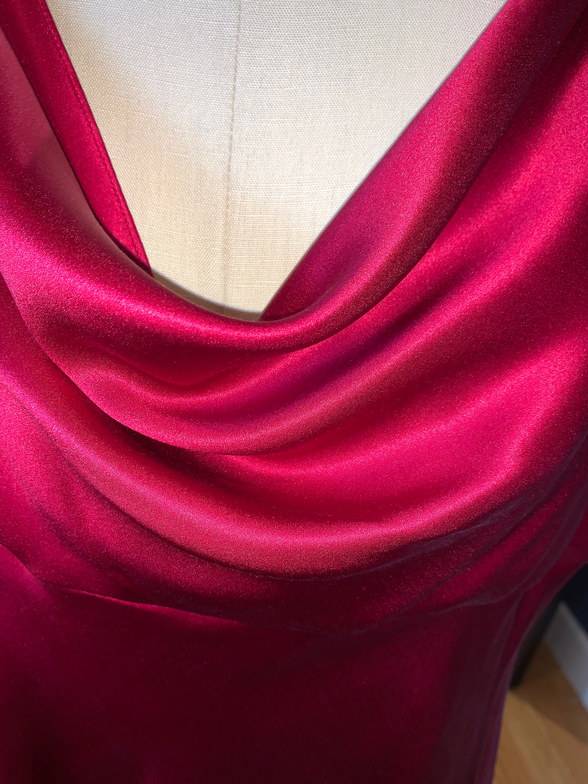 Cherry Red Sexy & Slinky Satin Silk Gown Evening Formal - Etsy UK