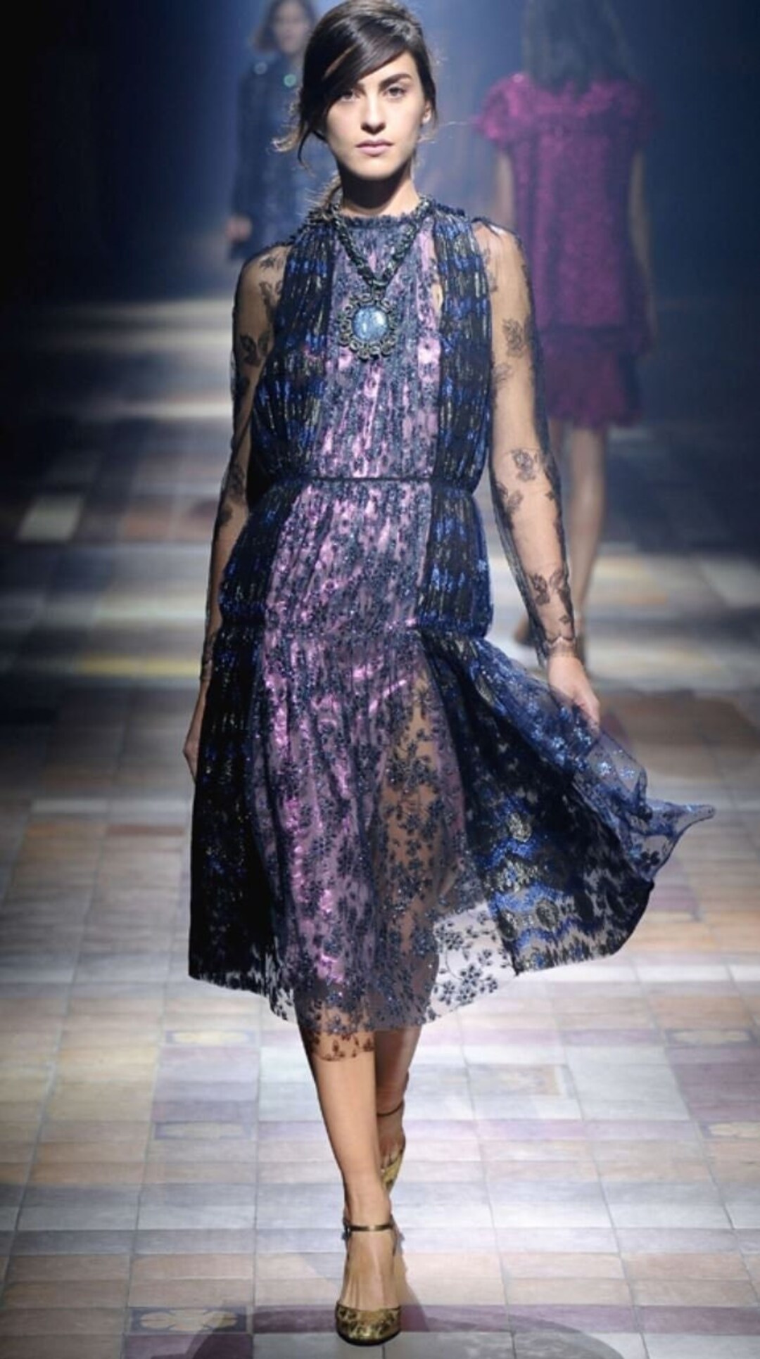 LANVIN Haute Couture Glitter Lace Cocktail Dress US Size 10 Etsy