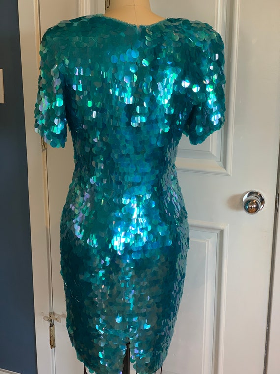 Sz 8 Disco Diva, Sparkly Metallic Aqua Blue Shimm… - image 4