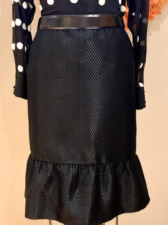 US Size 12 Shimmering Flounce Hem Black Skirt, Br… - image 5