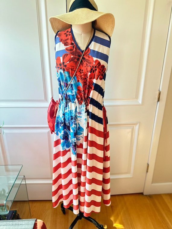 MINT Medium Desigual Midi Dress With Slanted Stripes - Etsy