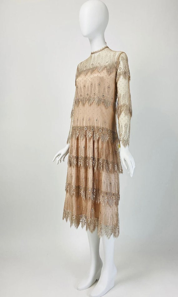 Large Vintage 20s Style Midi Dress - image 5