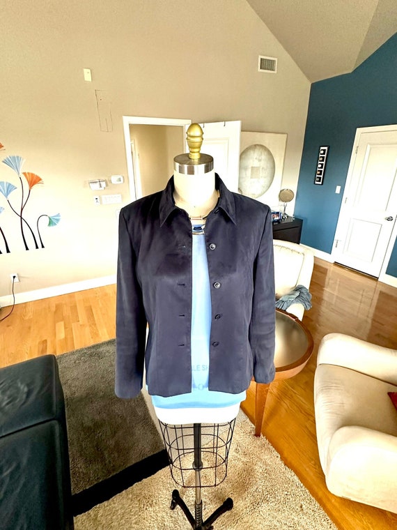 Talbots Faux Suede Navy Shirt Jacket - US Size 10