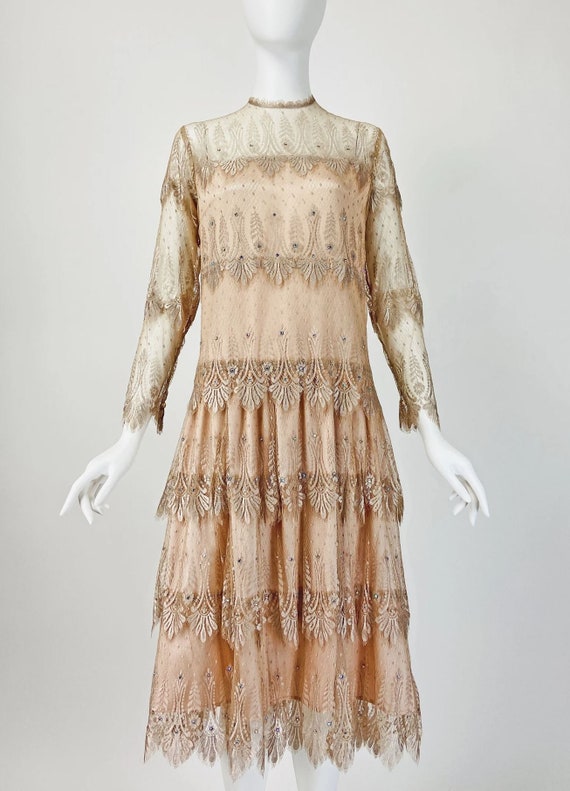 Large Vintage 20s Style Midi Dress - image 2