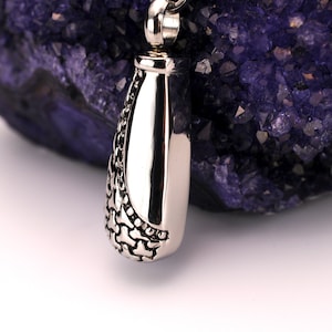 Drop Stainless Steel Cremation Pendant, Cremation Jewelry, Ash Jewelry, Urn Necklace For Ashes, Silver Heart Necklace