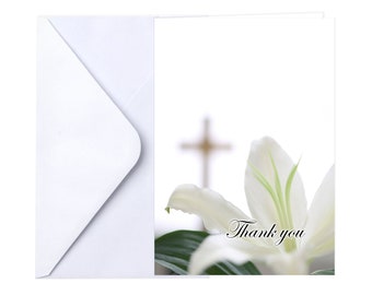 Pink Lily Funeral Thank You Card - Etsy