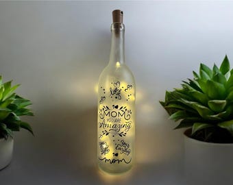 Personalized Light-Up Bottle for Mom – Custom Gift with LED Lights, Heartfelt Messages, Mother’s Day Gift, Home Decor for Mom
