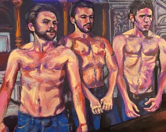 It's Always Sunny in Philadelphia Acrylic Painting, Wall art, Mac, Charlie, and Dennis