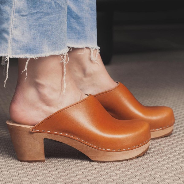 LIV mid heel clogs - Damen Clogs mit Absatz - handmade with Love & Style in Sweden