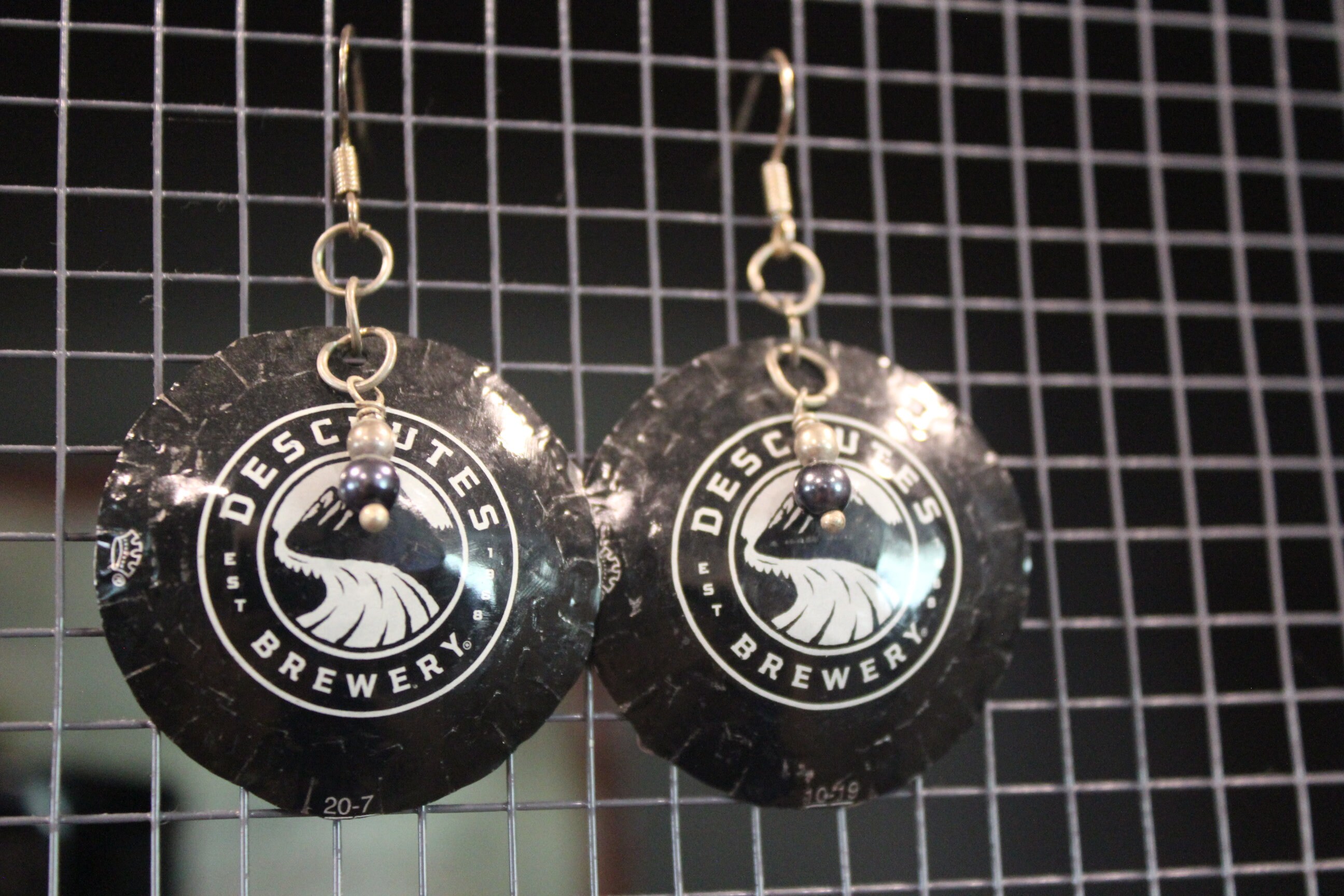 Beer Cap earrings Deschutes Beer Earrings Recycled Etsy