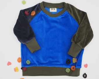 Children's sweater, colorful, Nicki, sweatshirt, raglan sleeves, sweater, 74/80