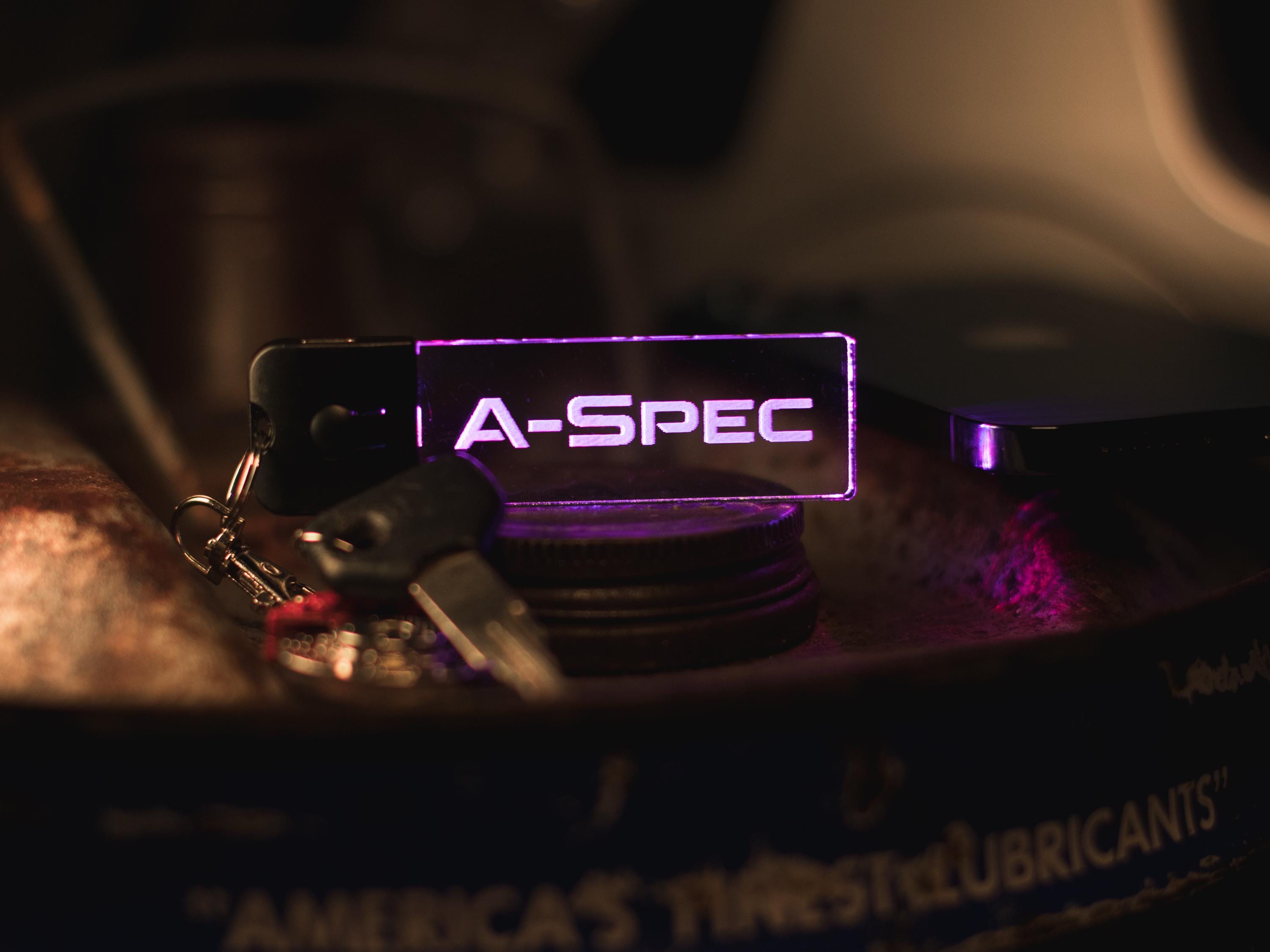 Acura A-Spec Keychain - 7-Color Rechargeable Acrylic Keychain | Extra Durable, Personalized Gift | US-Based, Veteran-Owned