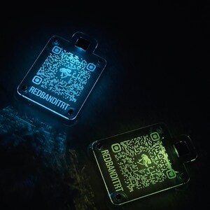 Custom Engraved Acrylic QR Code Display W/ Selectable RGB LED - Etsy