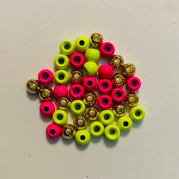 50 Fluorescent Brass Beads