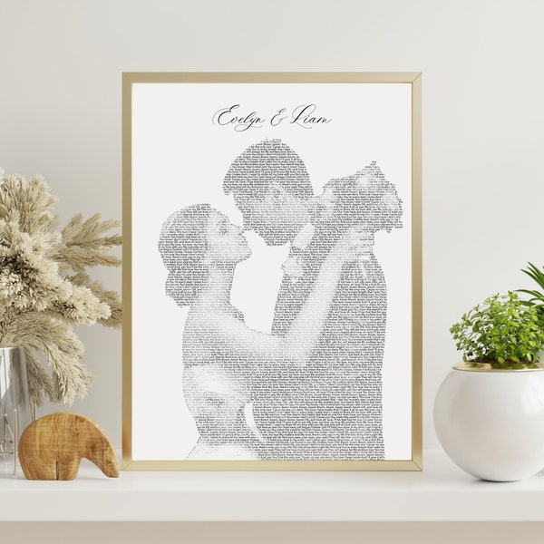 Hochzeitslied, Text aus Foto personalisiert, Erster Tanz, Lieblingslied, Individuelles Geschenk, Hochzeitsgeschenk,personalisiertes Geschenk