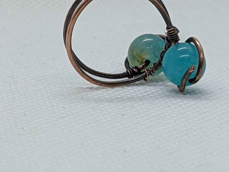 2 Stackable rings amethyst and blue agate.