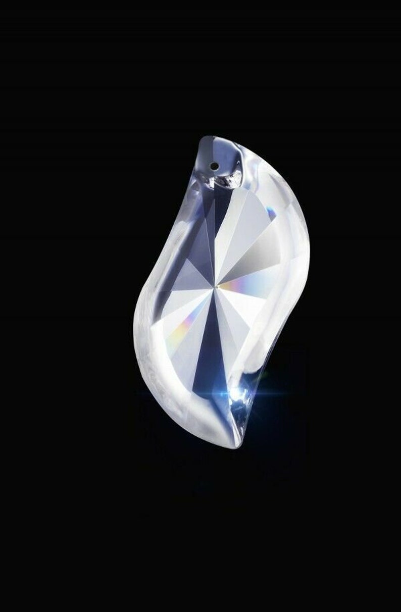 SET of 12-76mm CLEAR S-Shape Asfour Lead Crystal Pendluque #922 Swirl Swing 3