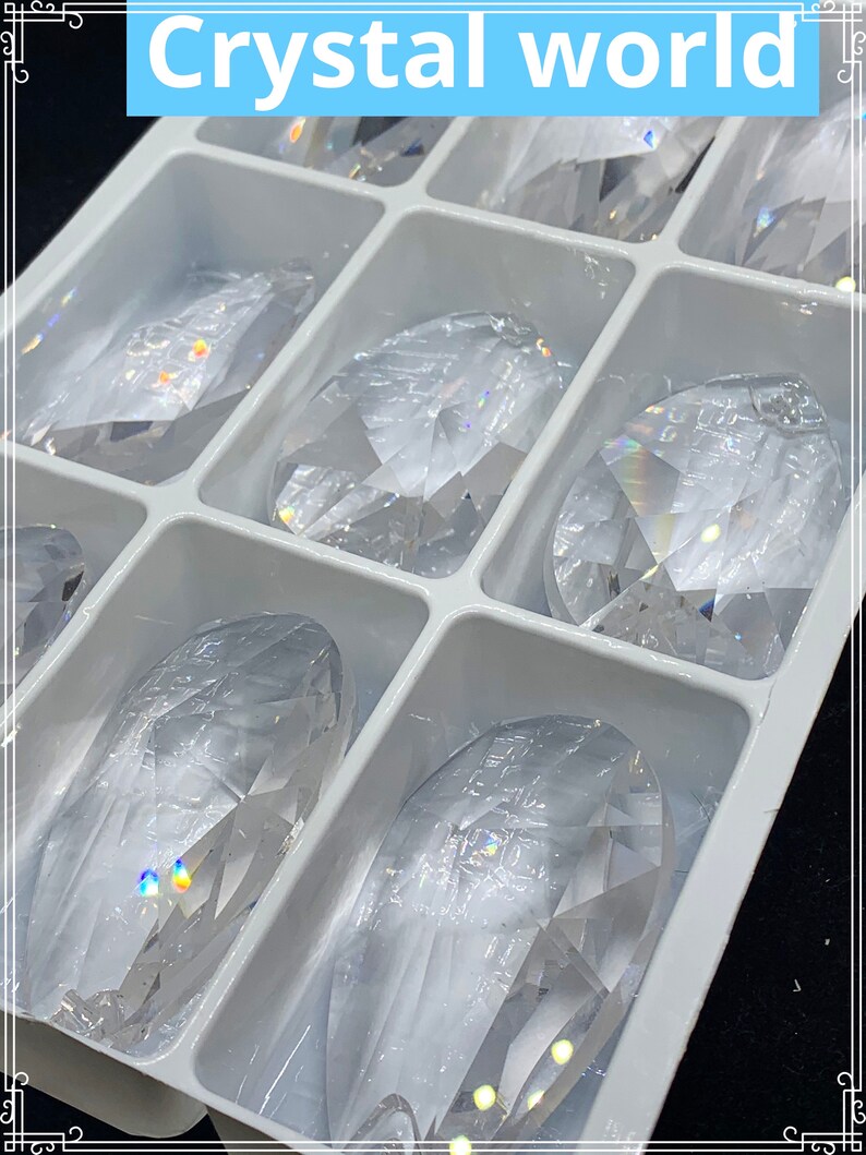 SET of 44-38MM CLEAR Asfour Lead Crystal Pearshape #873 European Cut Teardrop