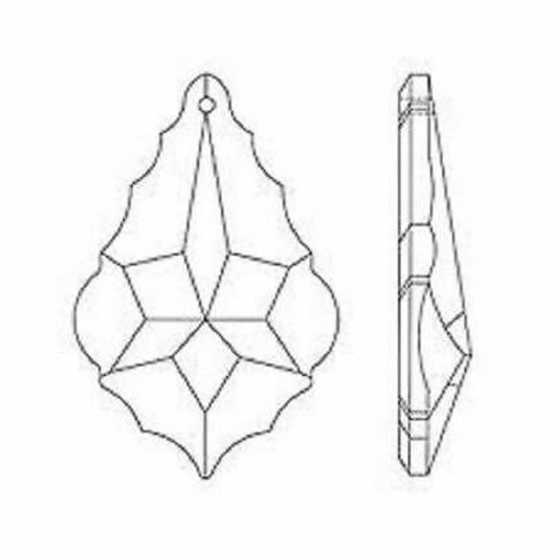 1 Hole 2.5 Clear Asfour Crystal Pendeloqu # 911 French Cut SET of 5-64mm