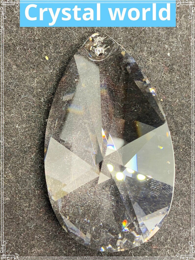 SET of 44-38MM CLEAR Asfour Lead Crystal Pearshape #873 European Cut Teardrop