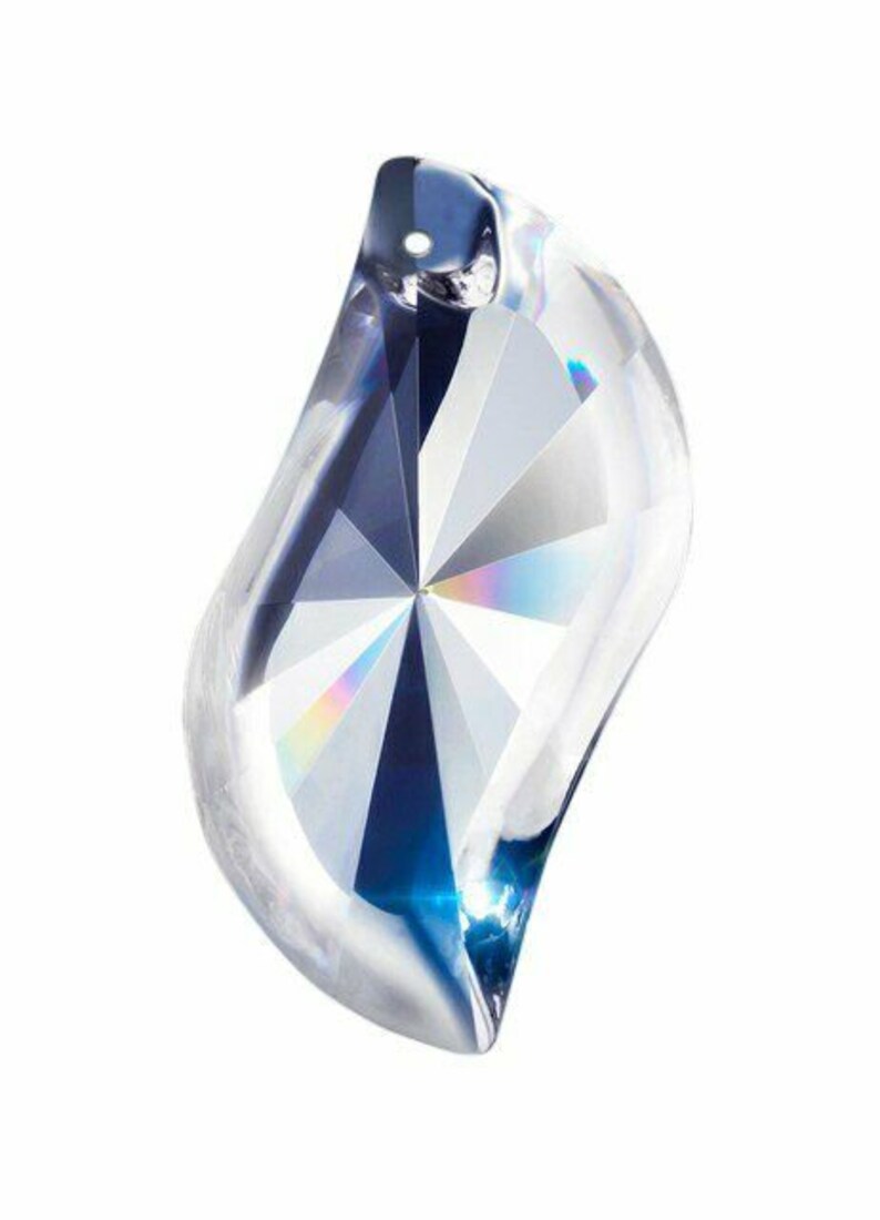 SET of 12-76mm CLEAR S-Shape Asfour Lead Crystal Pendluque #922 Swirl Swing 3