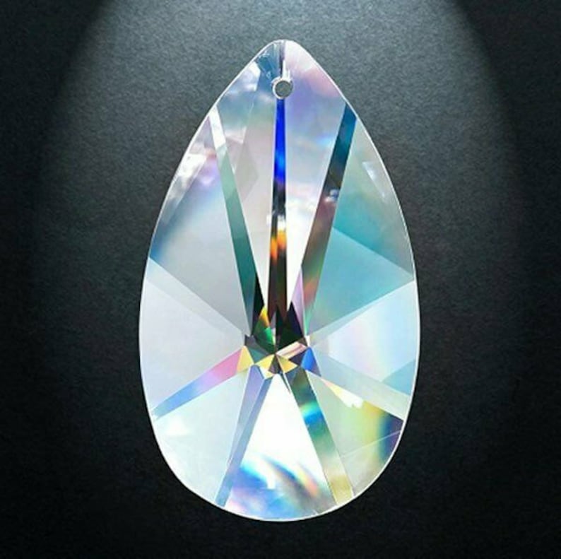 SET of 44-38MM CLEAR Asfour Lead Crystal Pearshape #873 European Cut Teardrop