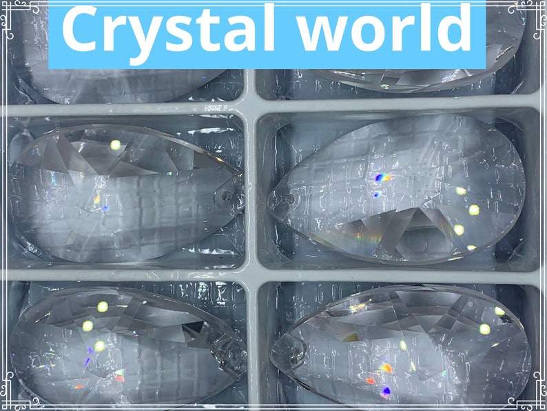 SET of 44-38MM CLEAR Asfour Lead Crystal Pearshape #873 European Cut Teardrop
