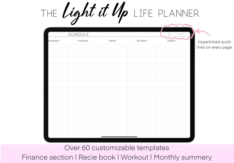 Light It up Life Planner 2025 Horizontal Digital Planner Goodnotes