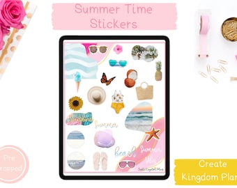 Summer Time Stickers for journaling scrapbooking and digital planning