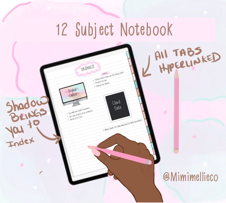 Pink Portrait Notebook for Goodnotes Goodnotes Notebook Etsy