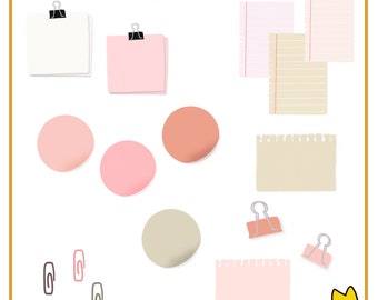 Neutral Sticky notes sticker kit for GoodNotes Noteshelf and notability | Digital Stickers