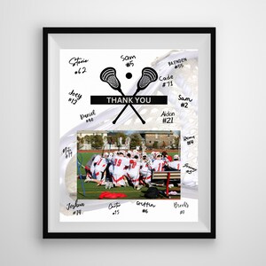 Lacrosse Thank You Digital Download Template Design Lacrosse Team Photo Template Printable Sport Party Celebration Card Gift Idea Lacrosse