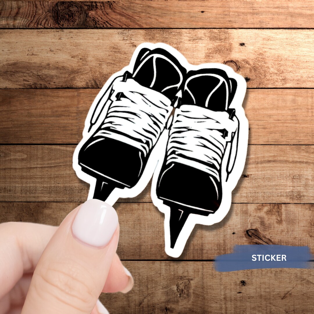Hockey Skates Sticker, Hockey Team Gift, Hockey Mom Sticker, Hockey Dad