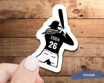 Custom Softball Stickers, Personalized Softball Stickers, Softball Team Stickers, Softball SVG, Softball Number Sticker, Softball Gifts