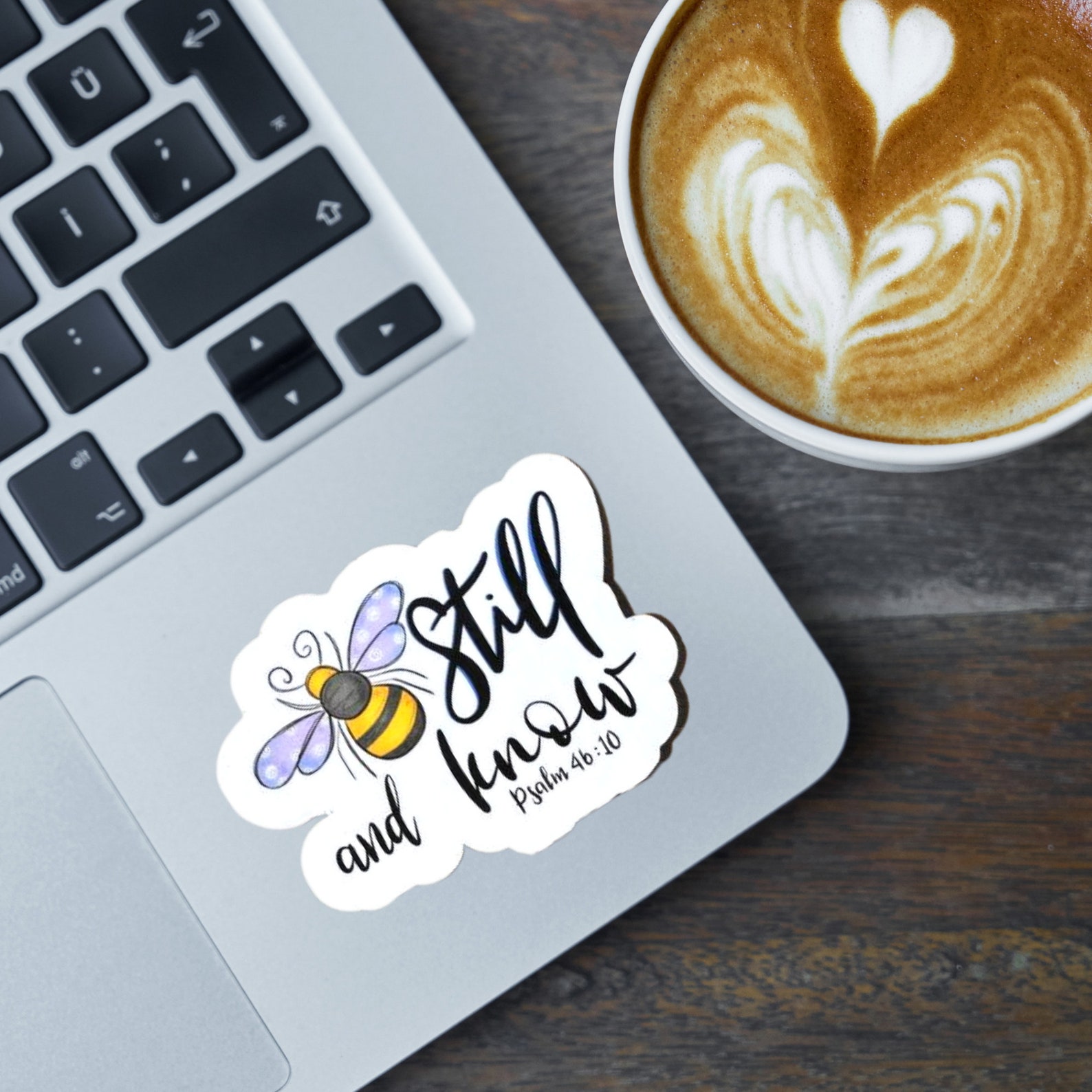 Scripture Vinyl Sticker Bible Verse Watercolor Design Bee Art Christian ...