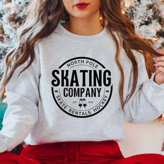 Vintage Skating Logo Ice Rink Skate Rental Template Design Circular Emblem Craft File Digital Download Christmas Graphic Hockey Mom Gift