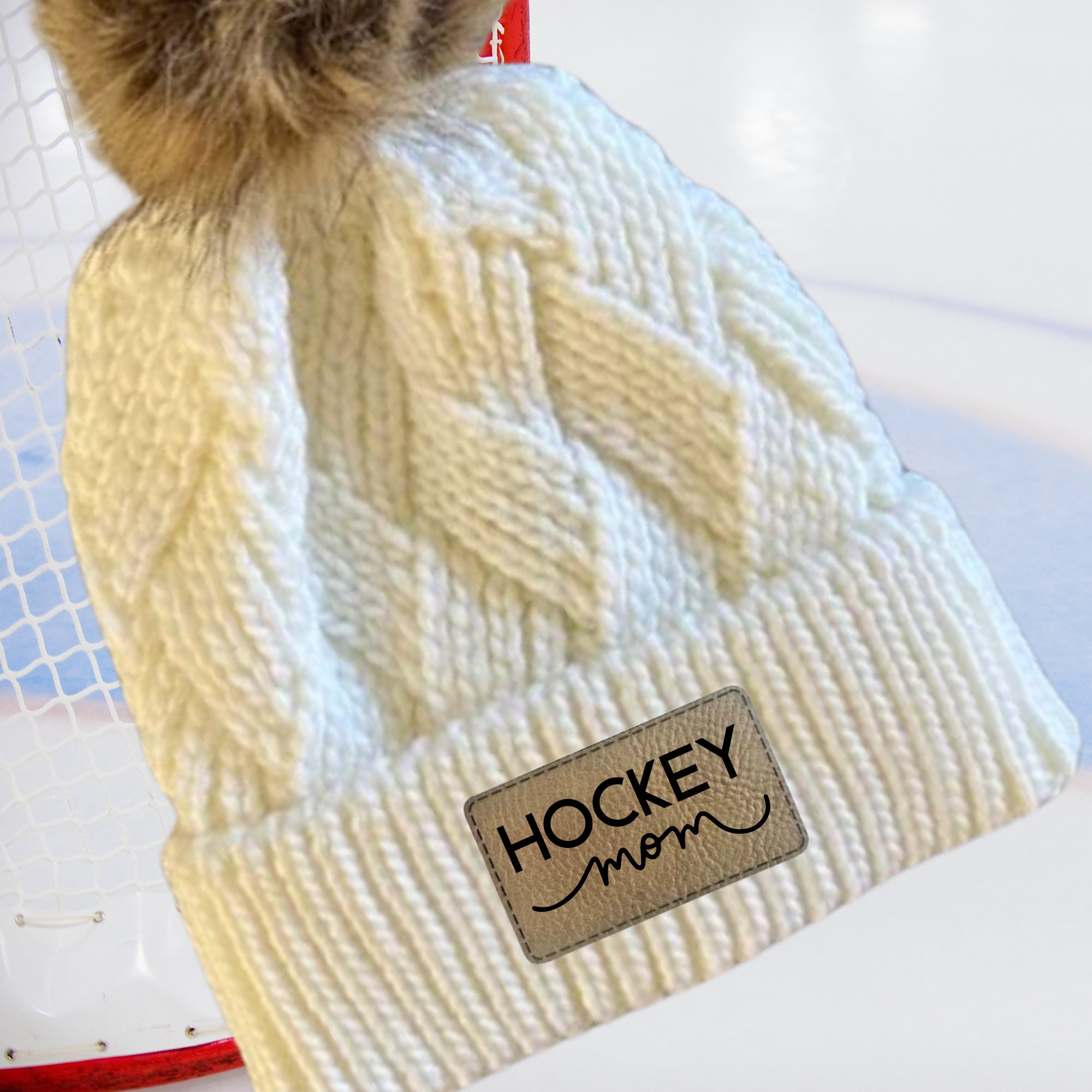 Hockey Mom Hat for Sports Mom Beanie for Hockey Mom Gift for Hockey Mom Custom Hat for Hockey Fan Present Warm Hockey Mom Hat for Hockey Dad