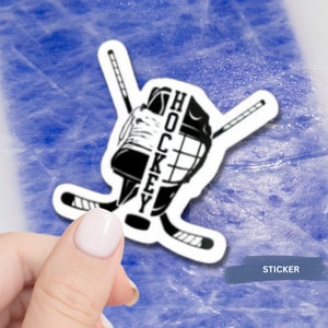 Hockey Vinyl Aufkleber Die Cut schwarze Design wasserfest Sport Aufkleber Auto Fenster Laptop Dekoration Eisbahn Ausrüstung Zubehör Team Geschenk Hockey