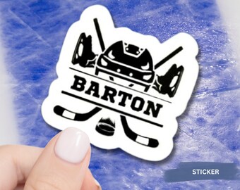 Custom Hockey Sticker Name Number Team Decal Water Resistant Vinyl Decoration Locker Room Equipment Tag Hockey Player Gift Idea Sports Set