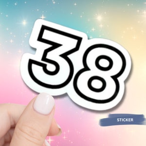 Custom Number Sticker - Vinyl Waterproof Custom Number Sticker for your Phone Case, Water Bottle, Car Decal, Journal, Sports Number, Jersey