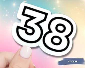 Custom Number Sticker - Vinyl Waterproof Custom Number Sticker for your Phone Case, Water Bottle, Car Decal, Journal, Sports Number, Jersey