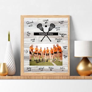 Modelo de agradecimento digital para download de lacrosse, modelo de foto de equipe de lacrosse, cartão de comemoração para festa esportiva para impressão, ideia de presente de lacrosse