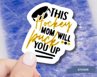 Pegatina de mamá de hockey, calcomanía para ventana de coche, vinilo resistente al agua, accesorio deportivo, idea de regalo, decoración para coche de mamá de hockey, pegatina para portátil, diseño de vaso