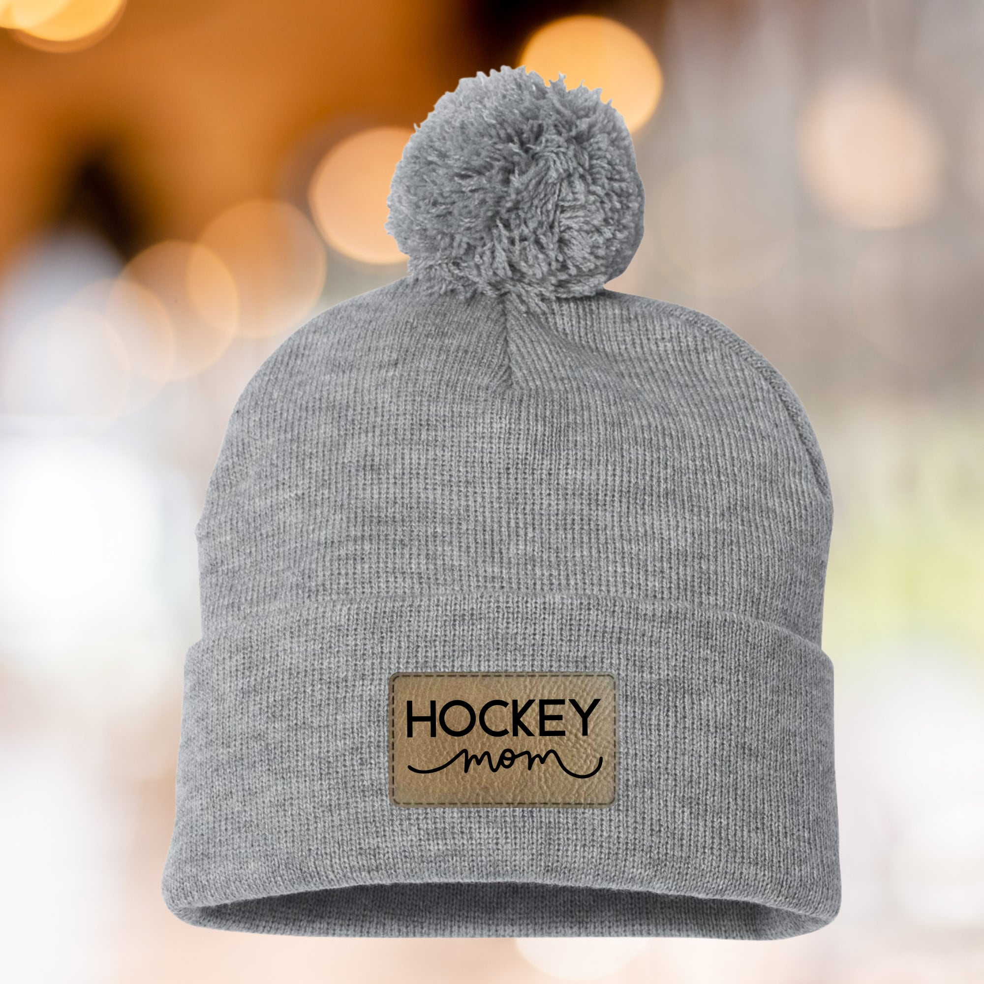 Hockey Mom Hat for Sports Mom Beanie for Hockey Mom Gift for Hockey Mom Custom Hat for Hockey Fan Present Warm Hockey Mom Hat for Hockey Dad