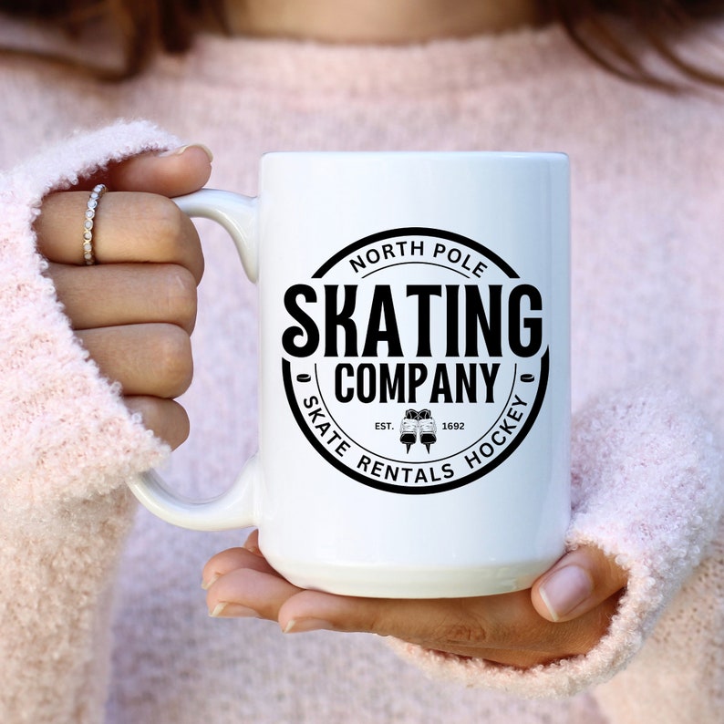 Vintage Hockey Mom Logo Design Winter Sports Template Digital Download SVG PNG Files Ice Rink Badge Circular Emblem North Pole Collection Hockey Theme Artwork Commercial Use Transfer Design Custom Gift Making Perfect Holiday Season Crafting